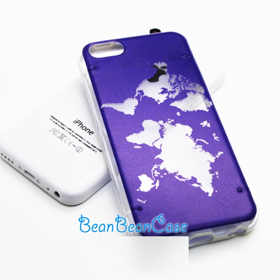 Map Of The World Clear Iphone Cases iPhone 5C 5S 5 iPhone 6 6 plus case, half-transparent cover, map