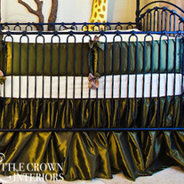 Olive Green Taffeta Crib Bedding Set