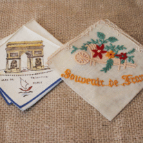 Vintage French Souvenir Hankies - Set of 2