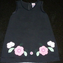 Black Dress with Flowers at Bottom-Old Navy Size 18-24 Months