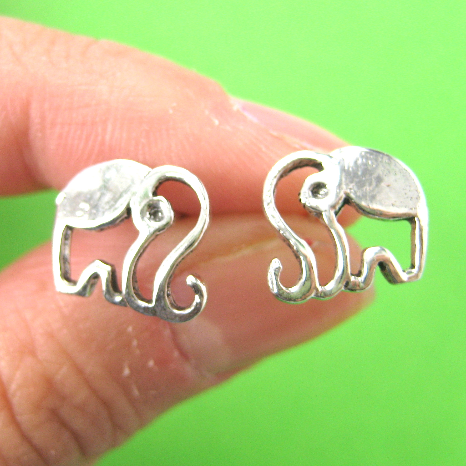 Elephant Cut Out Animal Stud Earrings in Sterling Silver · DOTOLY