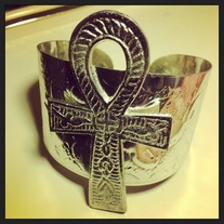 Ankh Silver Bangle 