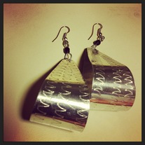 Large Silver Drop Earrings 