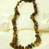 Dark Raw Baltic Amber Teething Necklace