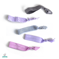 Purple N' Gray Hair Ties - Set of 5