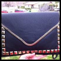 Black Studded Clutch/Purse 