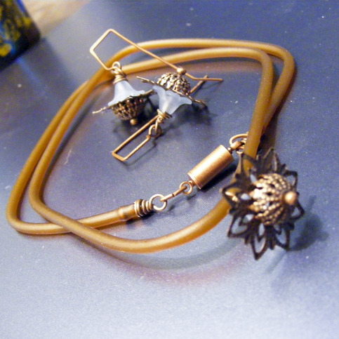 Xenon Necklace and Earring Set - Blue