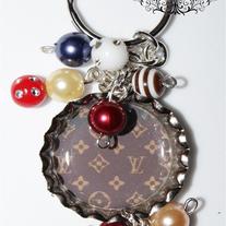 Inspired LV logo bottle cap keychain