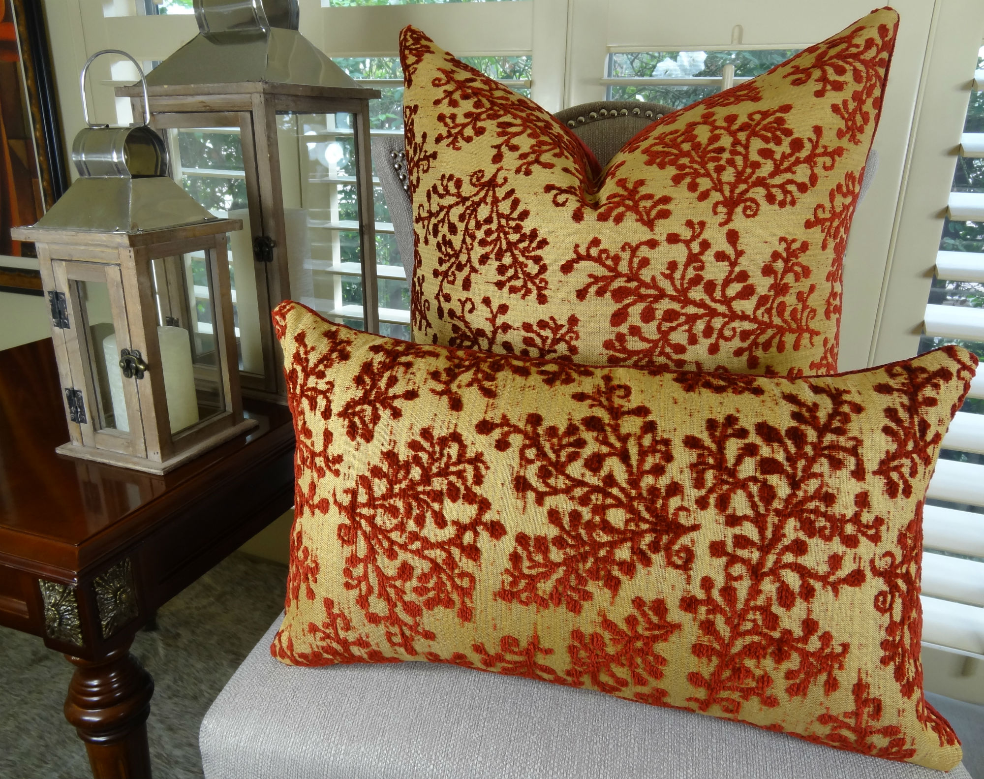 12" x 20" Designer Red Burgundy Lumbar Throw Pillow Decorative Throw