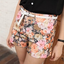 Floral Printed High Waist Shorts