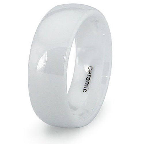 8mm Domed White Ceramic Ring on Storenvy