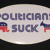 "Politicians Suck" 5x3 sticker
