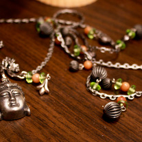 Buddha and Chrysanthemum Branch Necklace