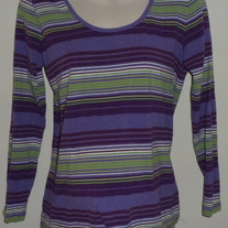 Purple/Green/White Stripe Top-Duo Maternity Size Large