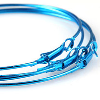 Plain Alloy Hoop Earrings 2.75 inch - Blue