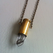 Crystal Quartz Bullet Necklace