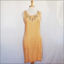 Vintage Peach Beaded Dress