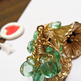 Golden Fluted Masquerade Earrings - Thumbnail 4