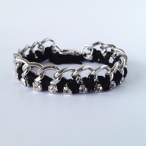 Black thread with crystals bracelet