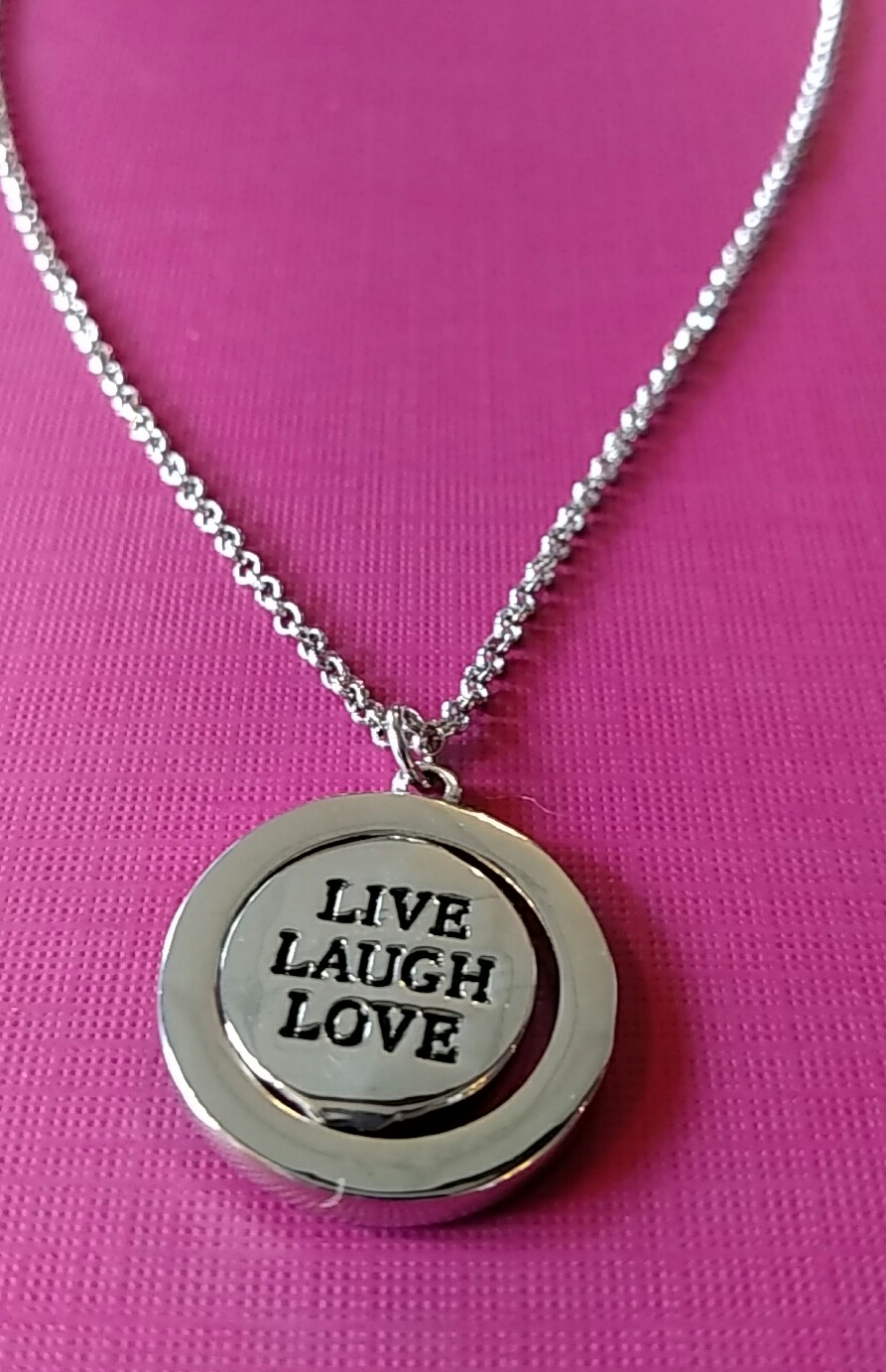 Live, Laugh, Love Pave Charm Necklace · Poppie and Pearl