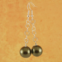 Green Pearl Seedling Earrings