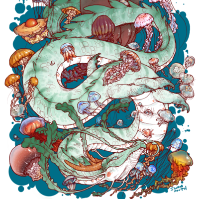 Hoard of jellyfish print