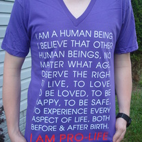 I AM PRO-LIFE V-Neck Purple