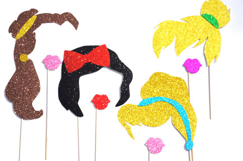 Disney Princess Photo Booth Props ~ Set of 8 Glitter Props on Storenvy