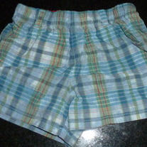 Light Blue Plaid Shorts-The Children's Place Size 0-3 Months