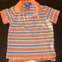 Orange/Blue Stripe Polo Shirt-Polo Ralph Lauren Size 12 Months