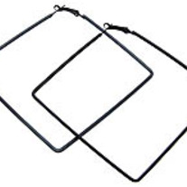 Oversize Square Hoop Earrings - Black