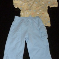 Yellow ABC Shirt with Matching Blue Pants-Baby B'Gosh Size 3 Months