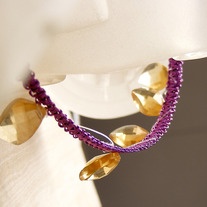 Honey Drops Knotted Memory Wire Necklace