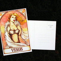 Venus - 4x6" Postcard - sexy fantasy lowbrow art galaxy universe