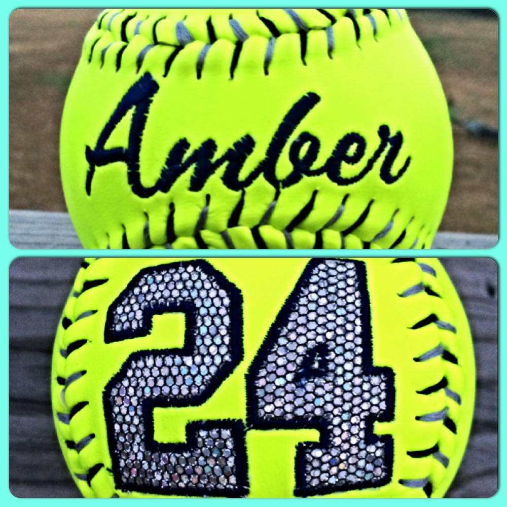 Custom Embroidered GLITTER Softball on Storenvy