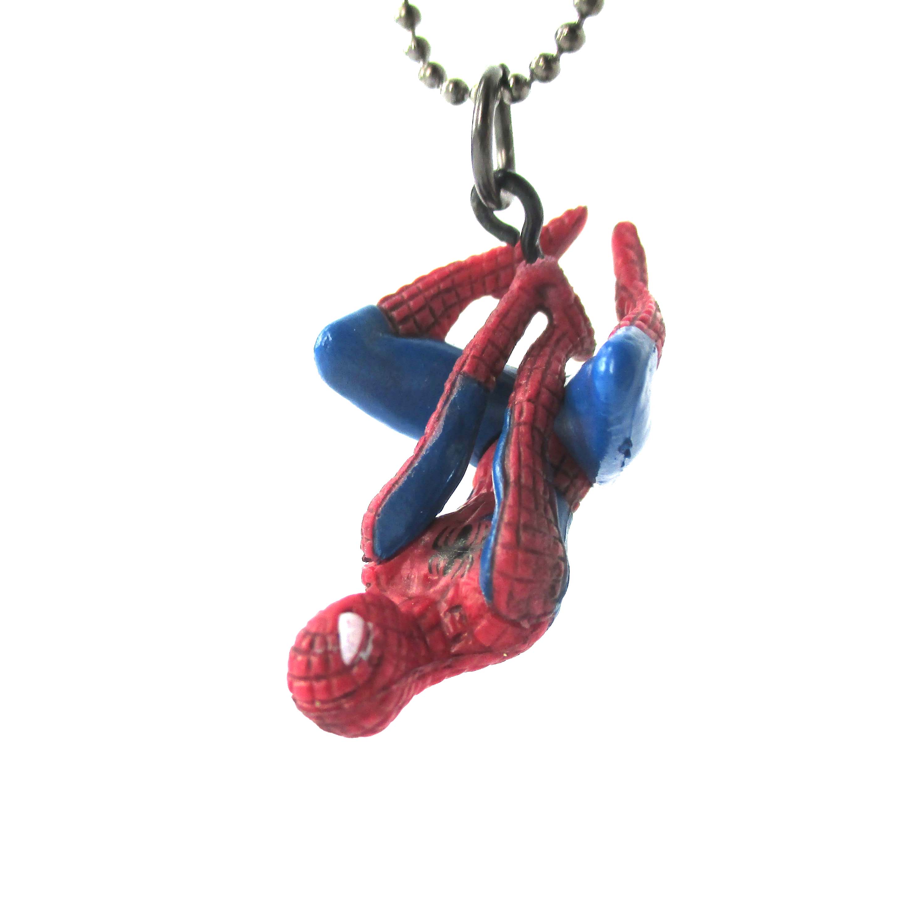 Realistic Mini Spiderman Dangling Figurine Shaped Pendant Necklace