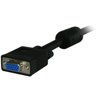 15ft Premium Molded VGA Male to Female Monitor Extension Cable with Ferrites