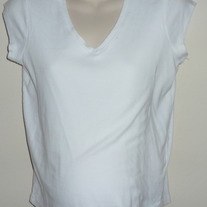 White Short Sleeve Nursing Shirt-Motherhood NursingWear Size Medium  SF0413