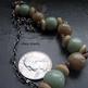 Pistachio - bone, glass, wood & silver chain necklace - Thumbnail 3