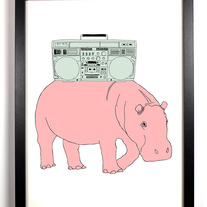 Image of HipHopotamus, Art Print, 8 x 10