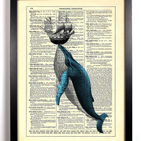 Image of A Whale Of A Tale, Vintage Dictionary Print, 8 x 10