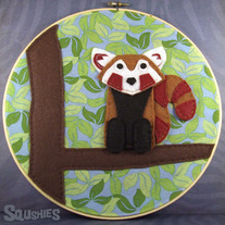 Felt Embroidery Hoop Art – Xelpho the Red Panda