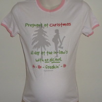 Pink Pregnant at Christmas Shirt-HYP Size Medium  GS513