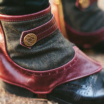 Men's Oxblood and Tweed Leather Spats