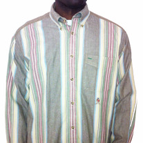 Tommy  Hilfiger Tan/Olive Stripped Button Up