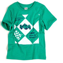 Appaman Boys Racecar Argyle Slub Tee, Seaglass