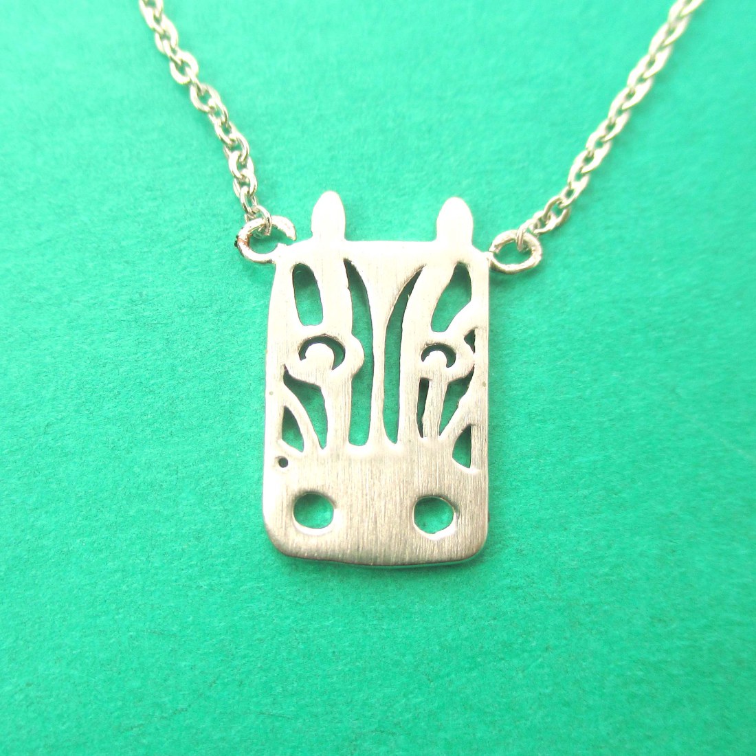 Adorable Zebra Face Shaped Charm Necklace in Silver · DOTOLY Animal