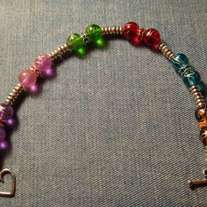Multi-Color Glass & Tibetan Silver Bracelet (8 inch)