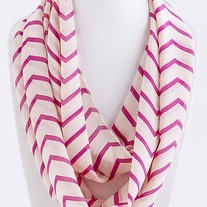 Fuchsia/Tan Chevron Infinity Scarf