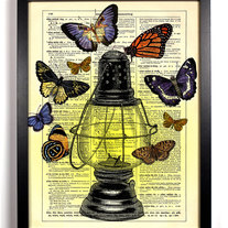 Image of Where Butterflies Gather, Vintage Dictionary Print, 8 x 10